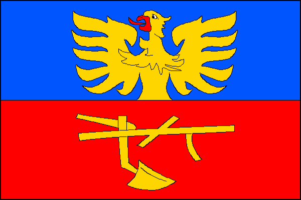 Vlajka obce Komorní Lhotka