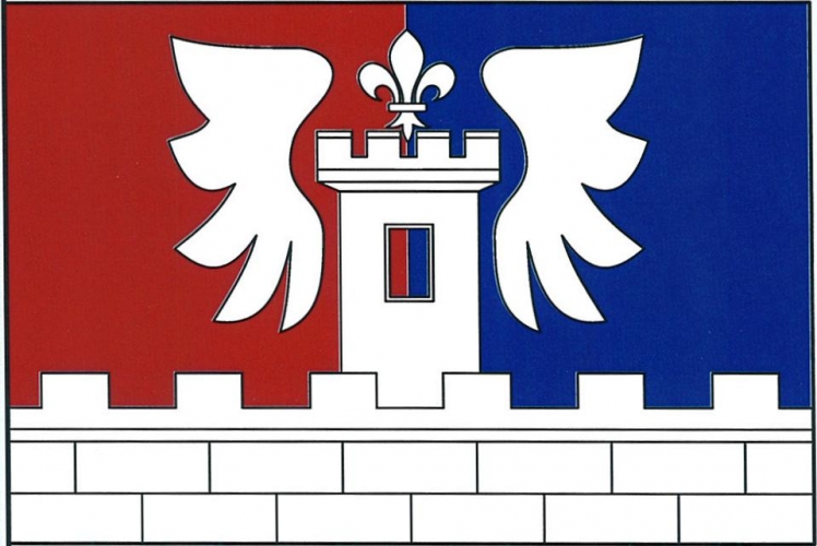 Vlajka obce Červený Hrádek