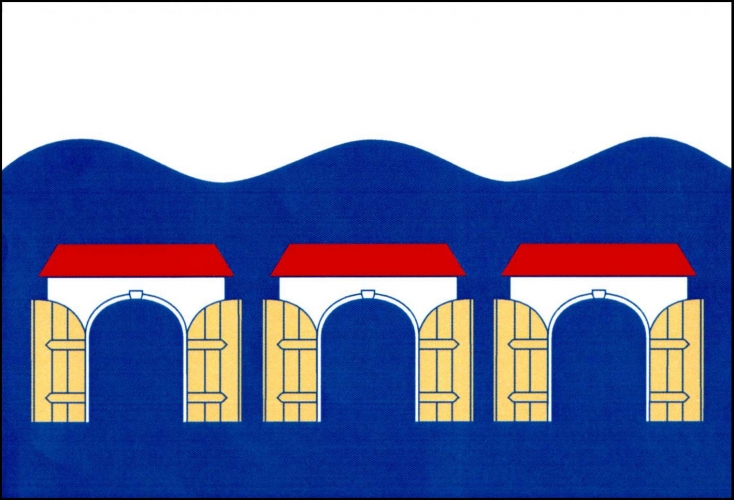 Vlajka obce Tři Dvory