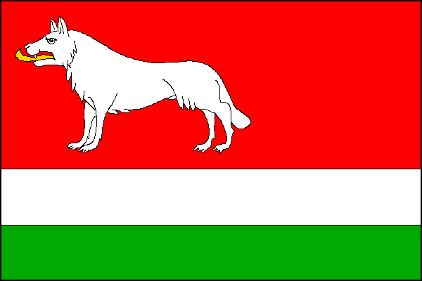 Vlajka obce Lkáň